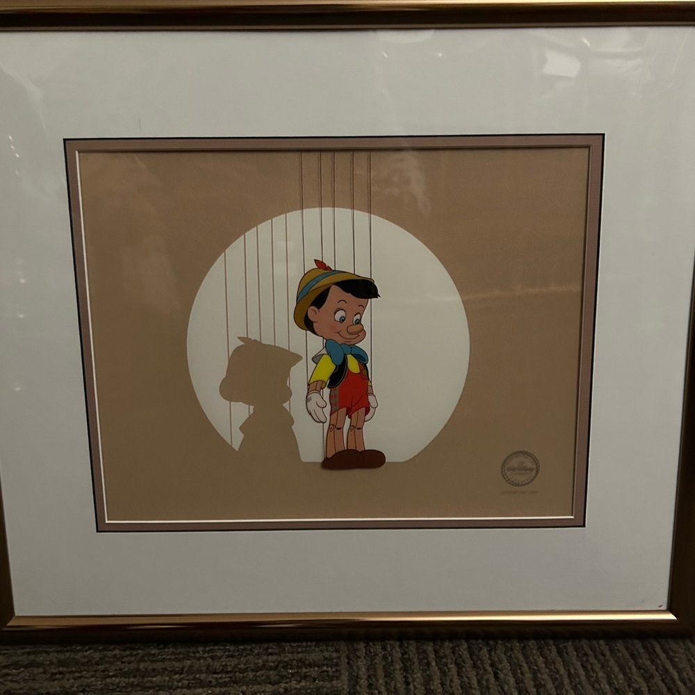 Framed Pinocchio Animation Art